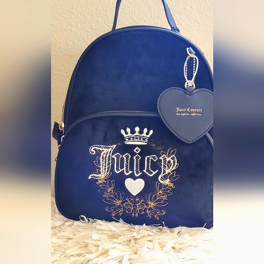 JUICY COUTURE LICORICE VELOUR BACKPACK - Picture 2 of 9